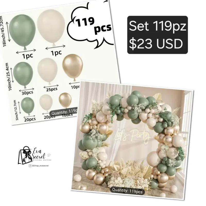 Set 119pz de globos para cumpleaños