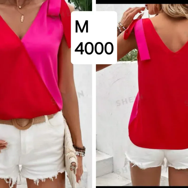 Blusa de dos tonos