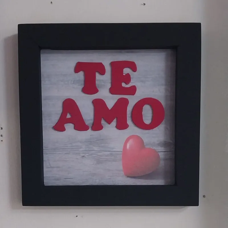 Cuadro TE AMO negro