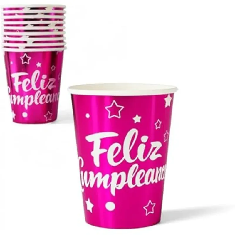 ‼️Juego de 10 vasos Desechables- Feliz Cumpleaños‼️
