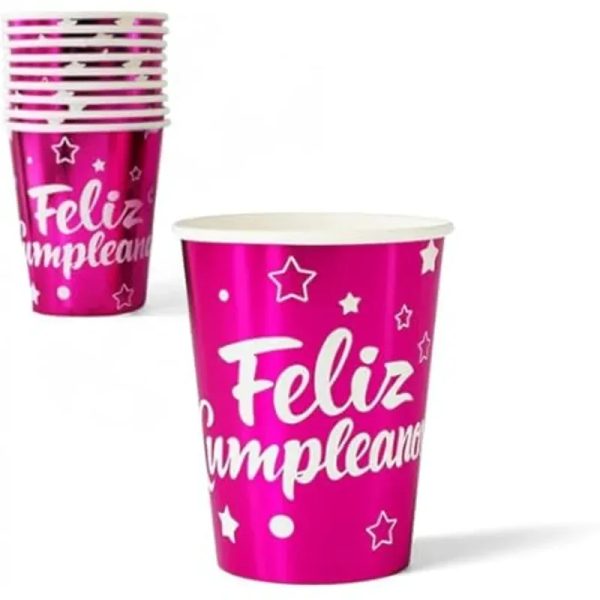 ‼️Juego de 10 vasos Desechables- Feliz Cumpleaños‼️