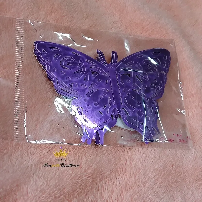 Paquete Mariposa decorativa 12 unidades morada