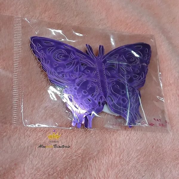 Paquete Mariposa decorativa 12 unidades morada