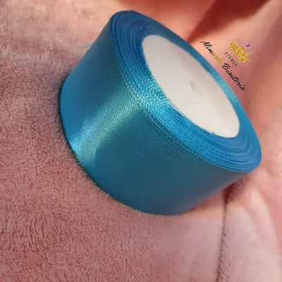 Cinta de satín 4 cm azul medio