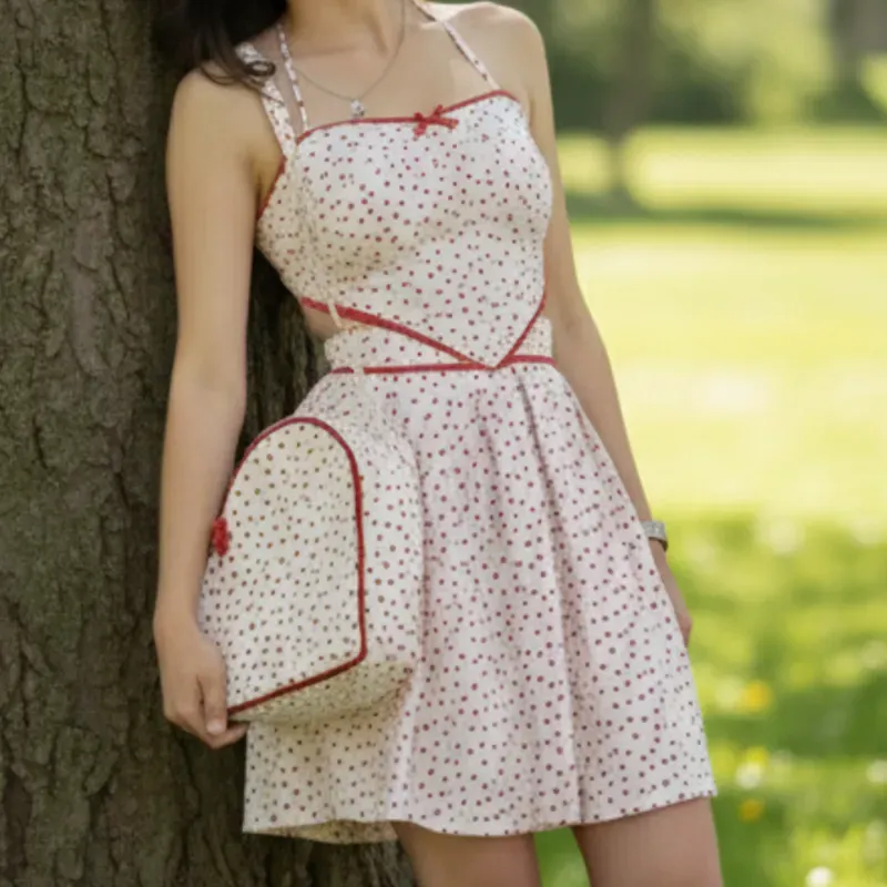 Vestido corazón con falda de tablones y espalda descubierta