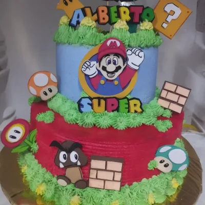 Cake con temática de Super Mario