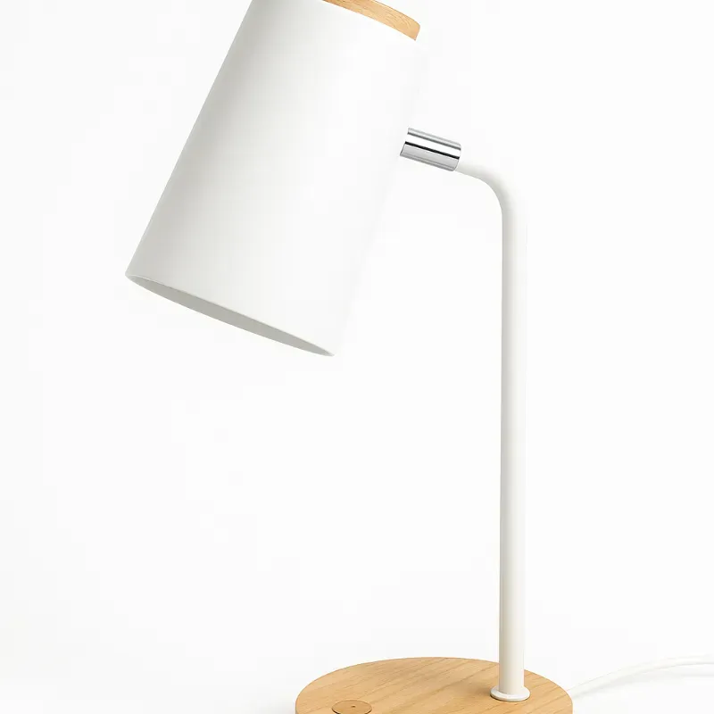 Lámpara de mesa - Blanca - Madera