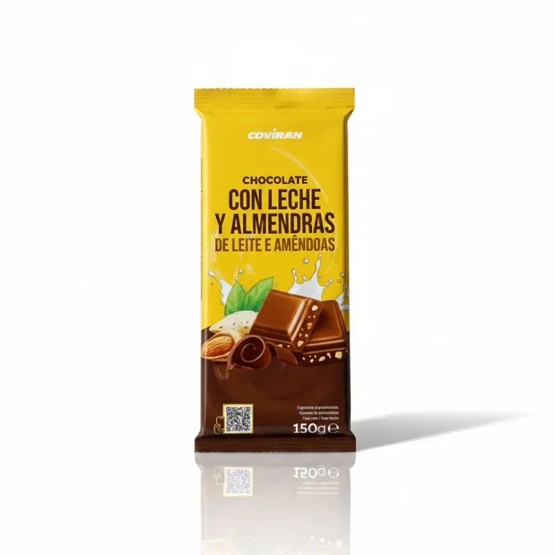 Tableta de Chocolate con leche y almendras Coviran - 1590g