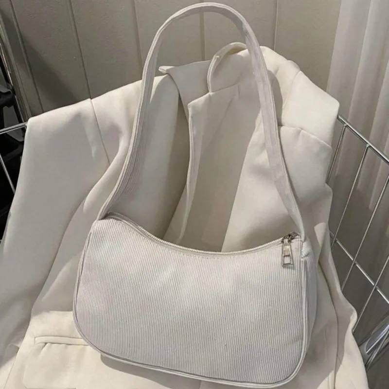 Bolso de hombro y de mano con cierre de cremallera ( blanca)