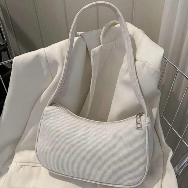 Bolso de hombro y de mano con cierre de cremallera ( blanca)