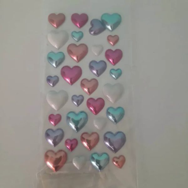 Stickers 3d corazones varios tamaños varios colores 2