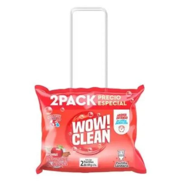  WOW CLEAN Pastillas Sanitarias para limpieza de inodoros – Aroma Manzana Intenso (2 Pack Precio Especial)