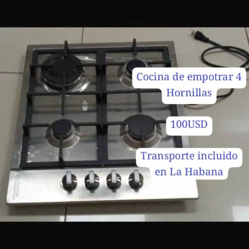Cocina de empotrar con 4 hornillas