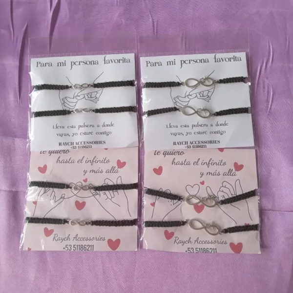 Pulseras tejidas infinito negro