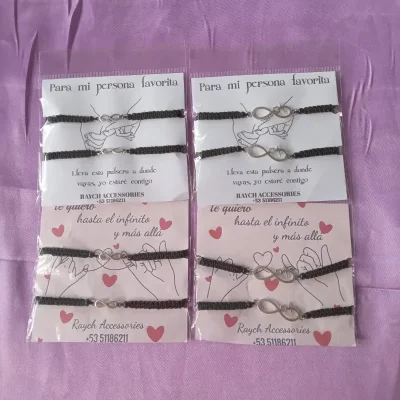 Pulseras tejidas infinito negro