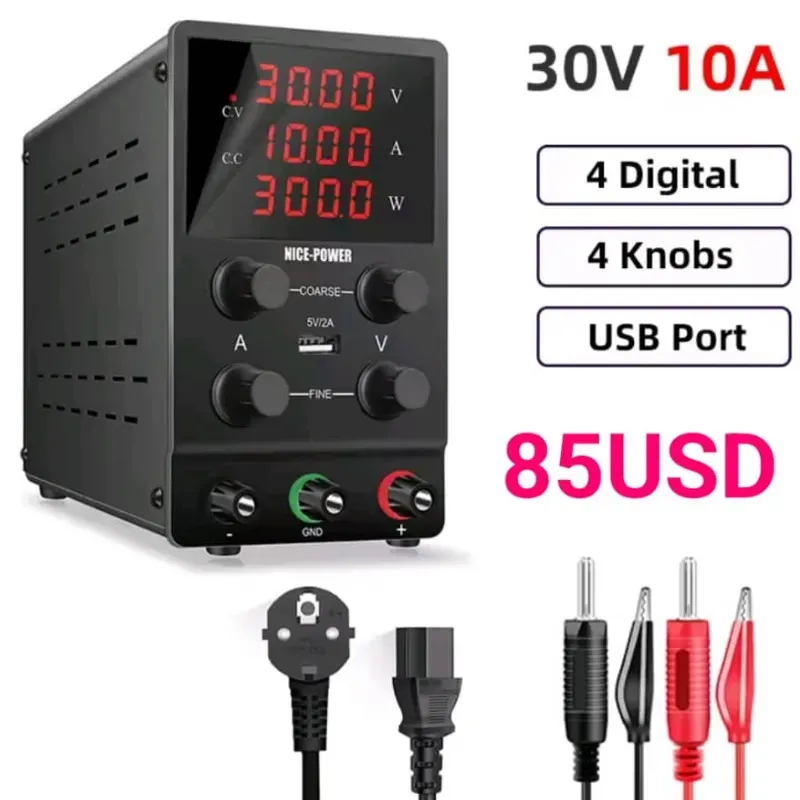 ⚡ Fuente de Alimentación Regulable 30V 10A – CC Ajustable