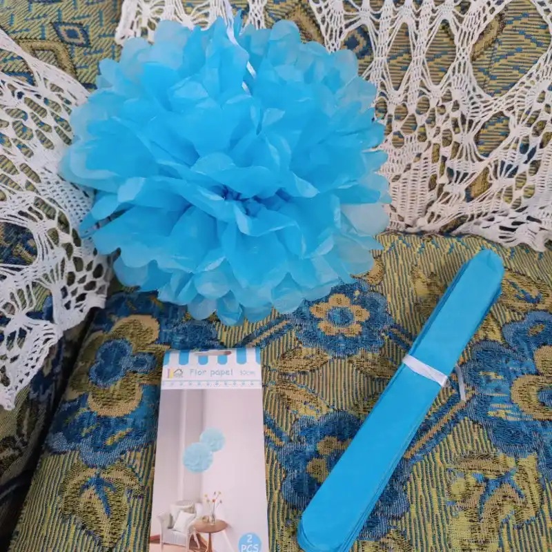 Flor de papel azul (farolito)