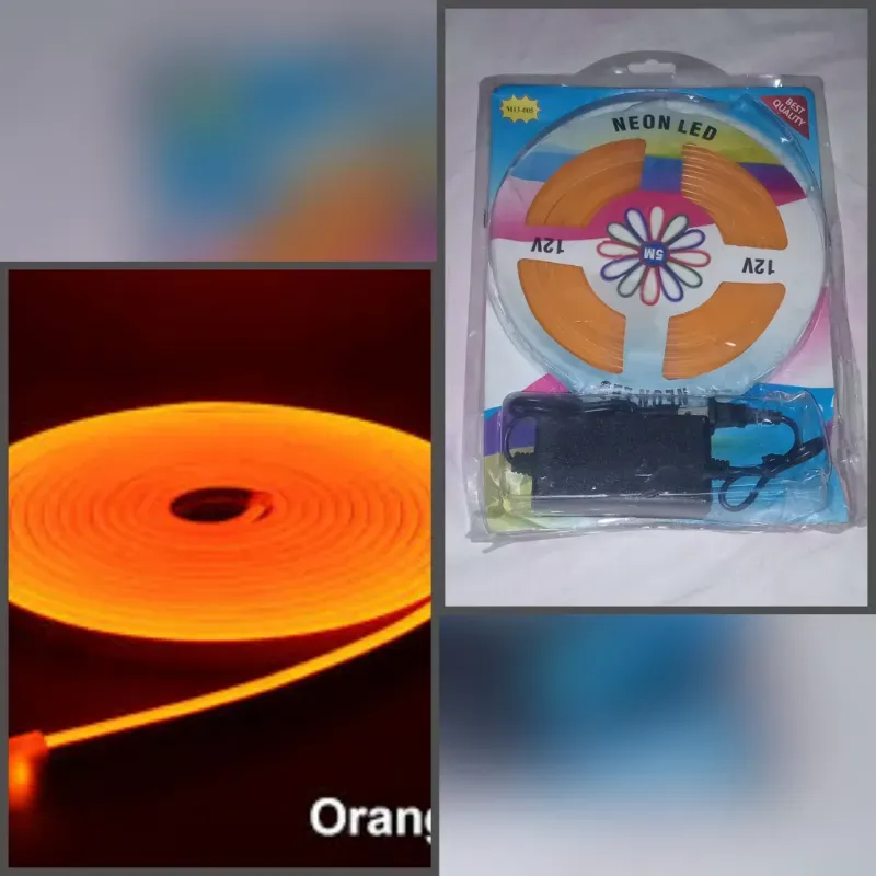 Luz neòn naranja con y sin transformador