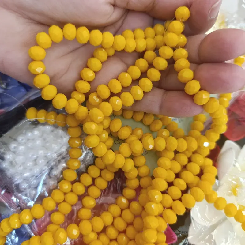 Cristal amarillo  tipo dona de 8mm