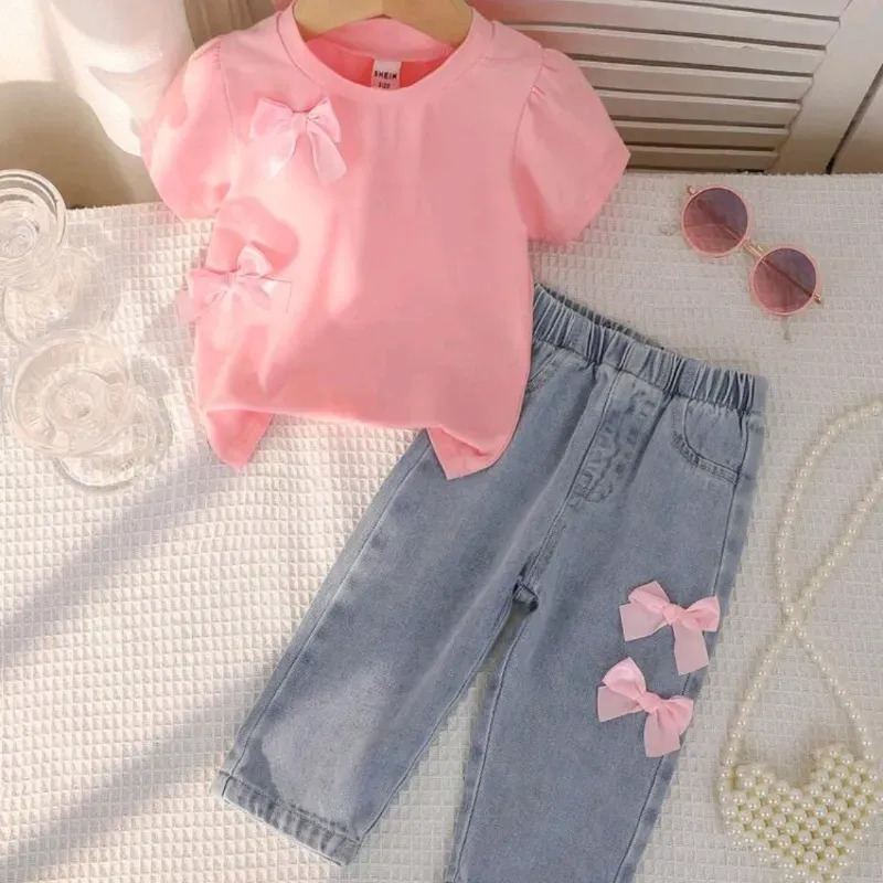 Conjunto d pantalón y top con lazo