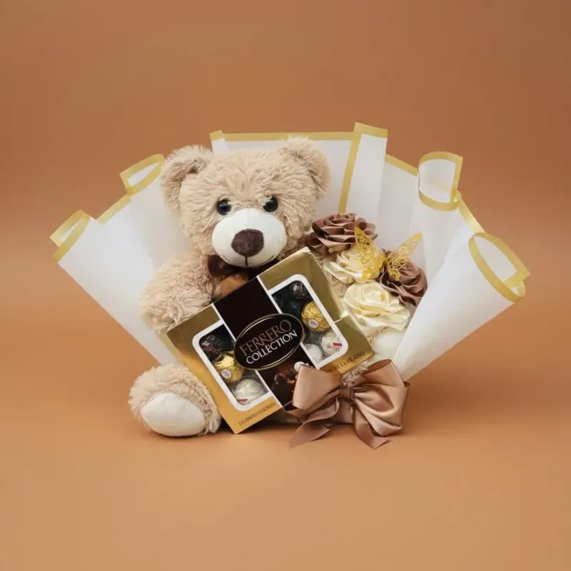 Peluche y bombones en el trono