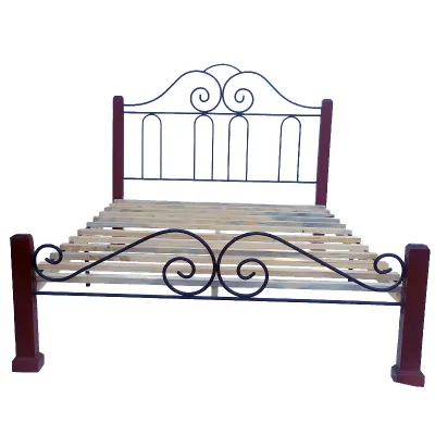 Cama camera mixta de metal y madera Modelo DF3