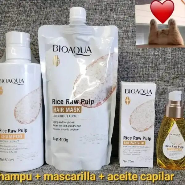 ‼️Shampoo + mascarilla + aceite capilar de arroz‼️
