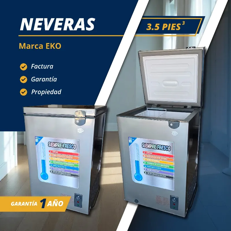  *Nevera de 3.5 pies Color Gris Marca EKO*