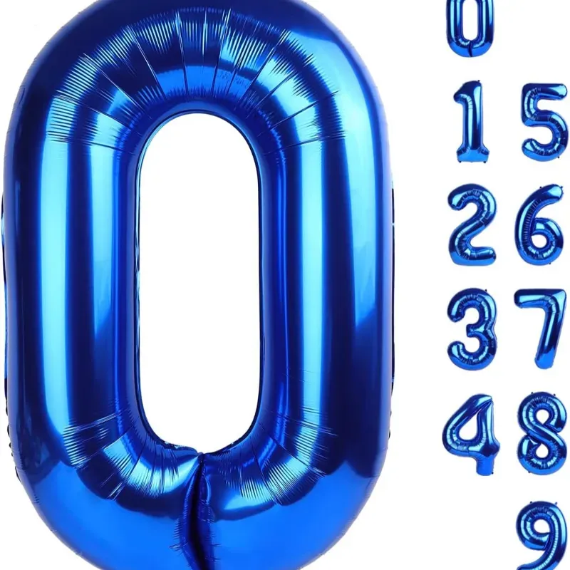 Globo foil número 0 azul