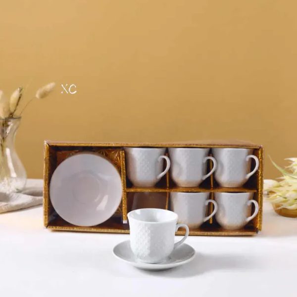 Juego de 6 tasas de café con 6 platillos