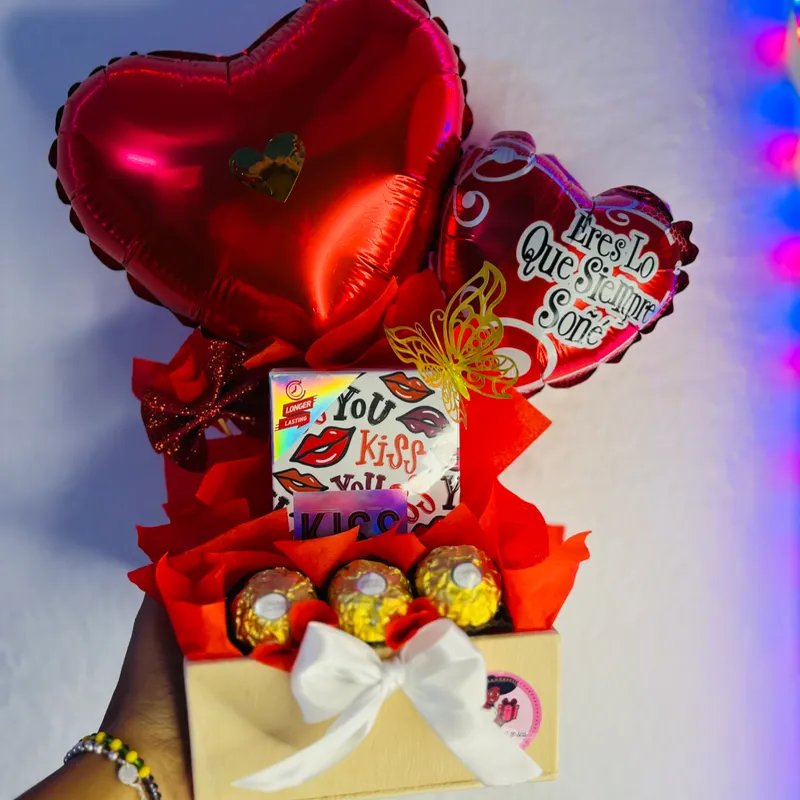  Cesta Perfume Mujer & Rosas