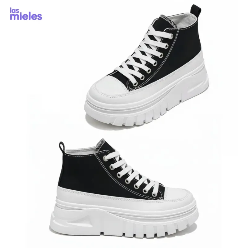 Zapatos negros con suela gruesa Alan Vincent