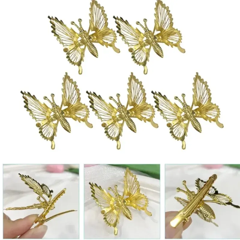 Pareja de Ebillas de Mariposas Doradas