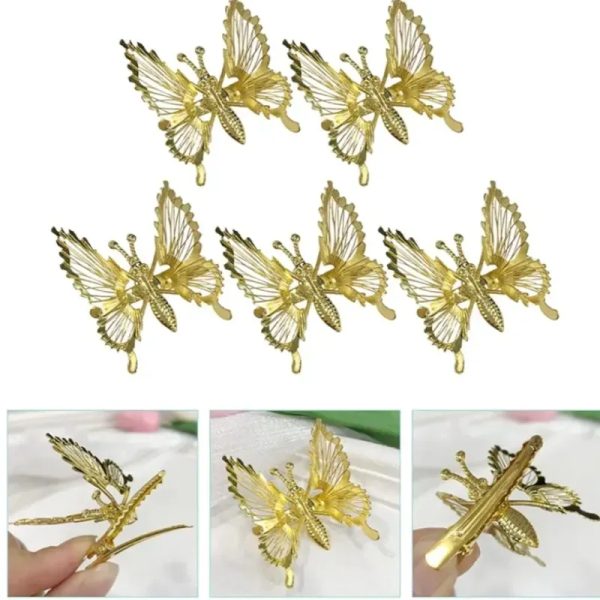 Pareja de Ebillas de Mariposas Doradas