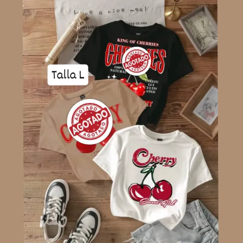 Pullovers cortos con estampado gráfico cerezas