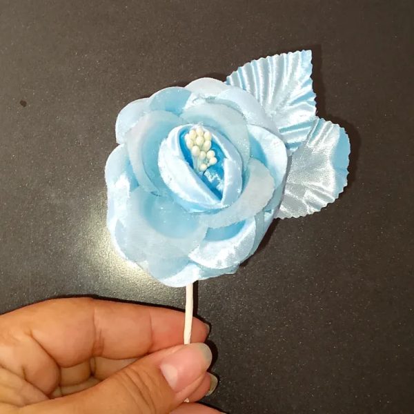 Rosa de tela | color azul claro