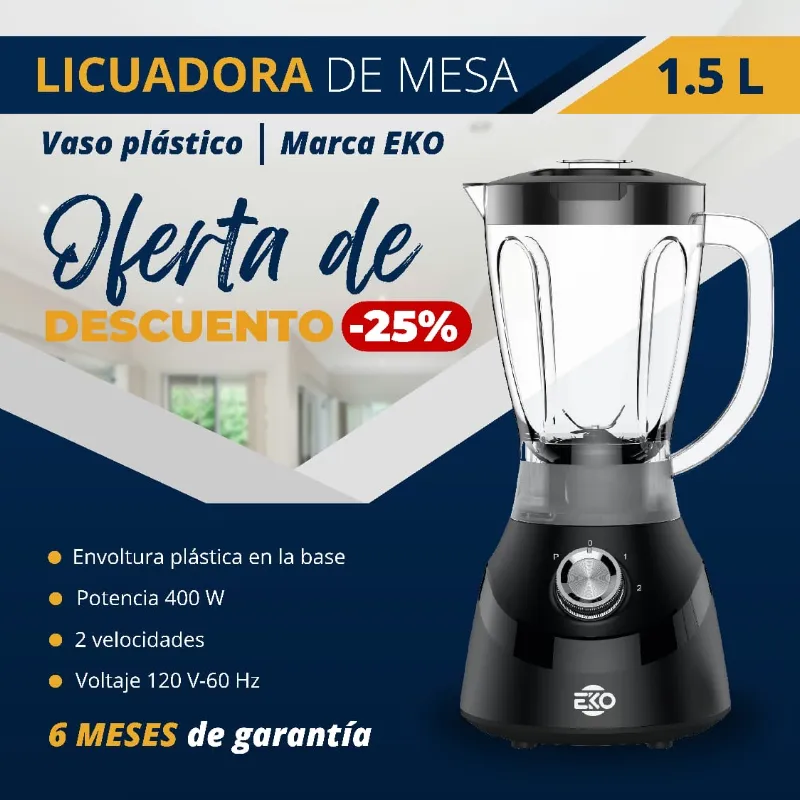 *Licuadora - Vaso de Plástico Marca EKO*
