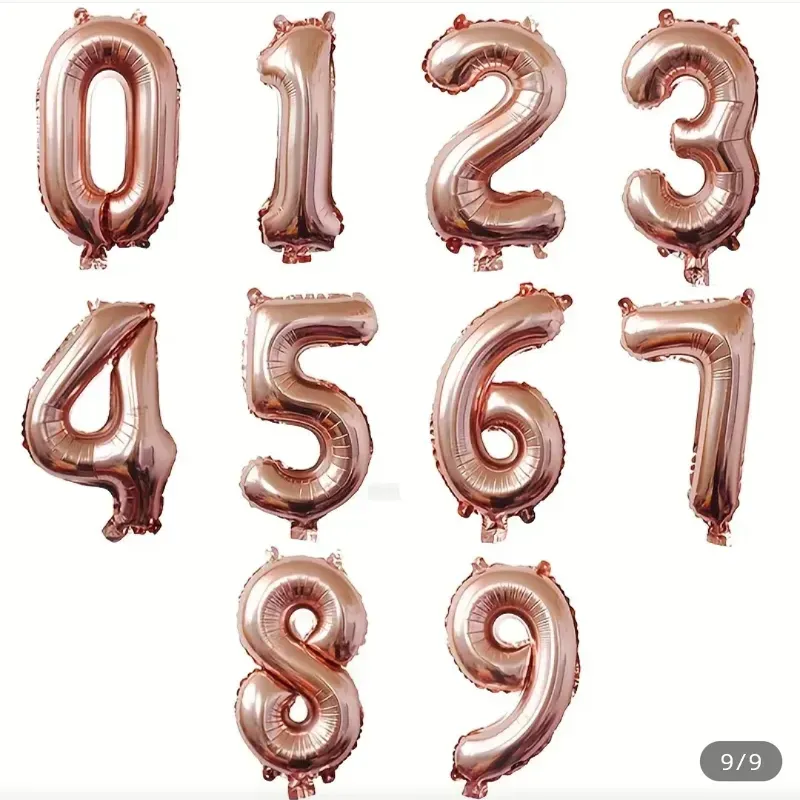 Globos de Números Oro Rosa