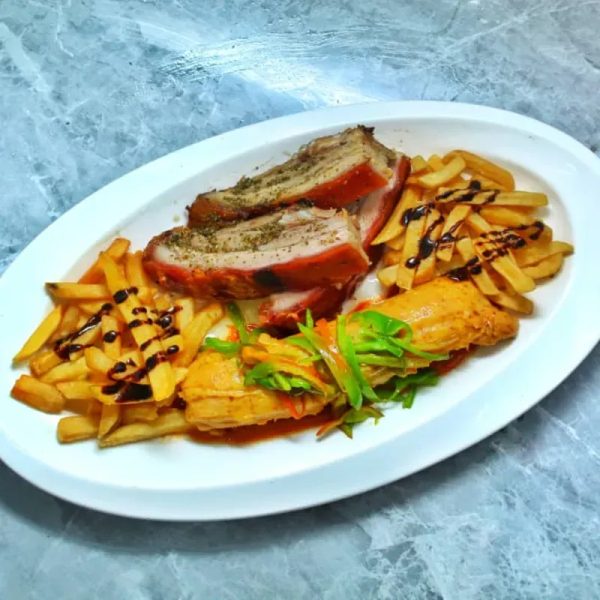 COSTILLA ASADA AL CARBÓN CON TAMAL