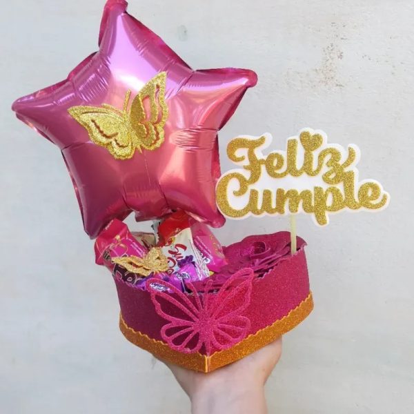 Regalo en forma de corazon con globo incluido