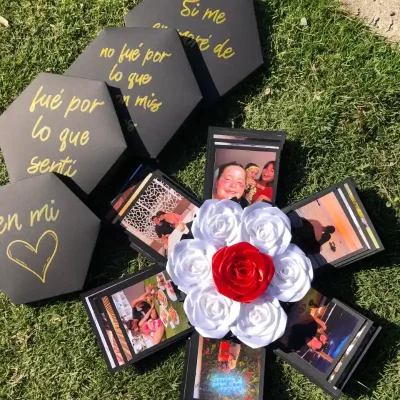 Caja Hexagonal Floral 