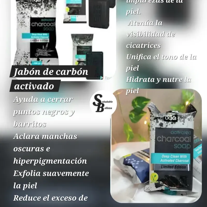 Jabón de carbón activado con baba de caracol