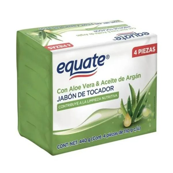  El jabón de tocador equate con Aloe Vera y Aceite de Argán