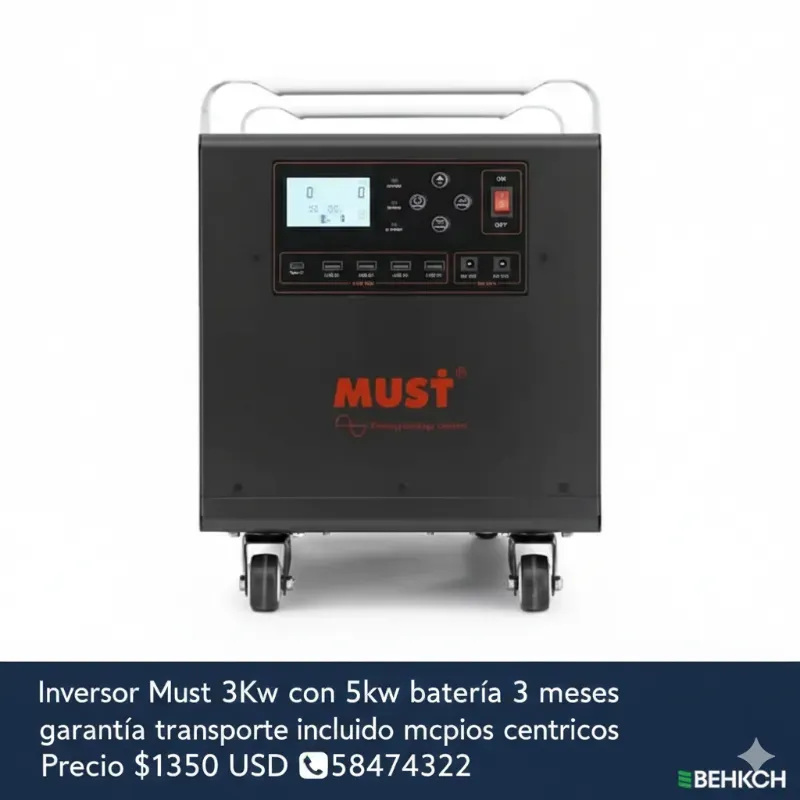 Inversor Must 3Kw con 5kw batería