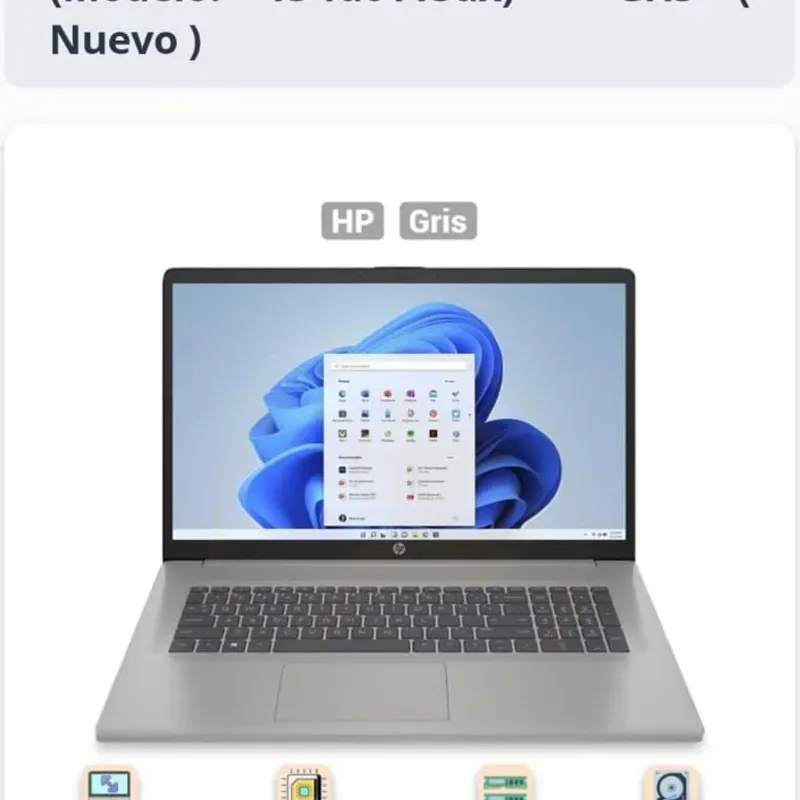  Laptop HP 15.6” Táctil – Intel Core i3 / 8GB RAM / 256GB SSD (Nueva)