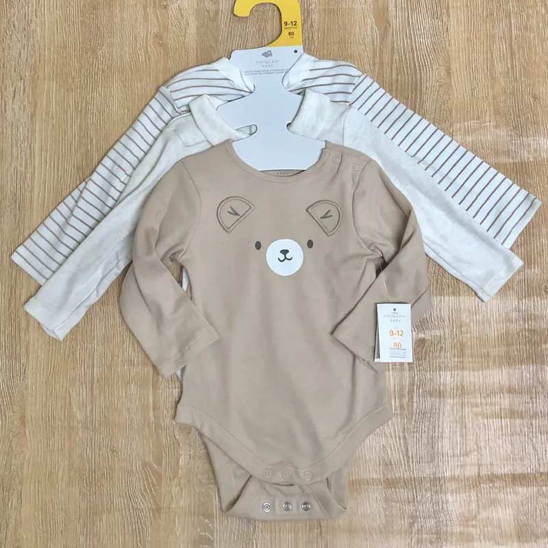 Pack de 3 bodys color marrón claro