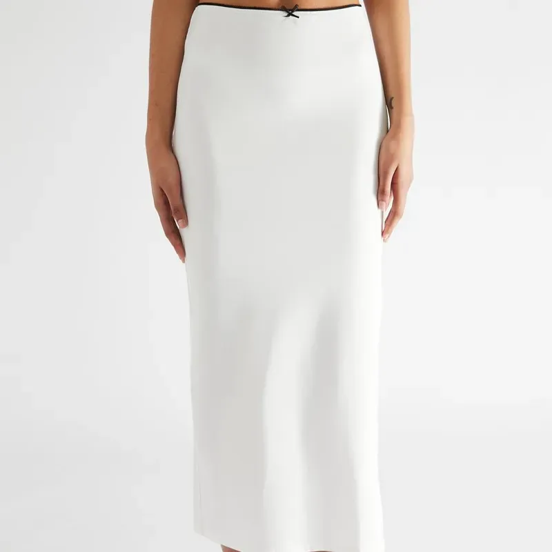 Falda larga de talle alto