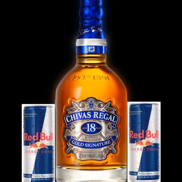 WHISKY CHIVA REGAL 18 AÑOS + 2 ENERGIZANTES