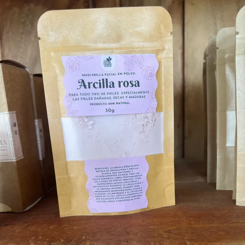 Mascarilla en polvo de Arcilla Rosa 