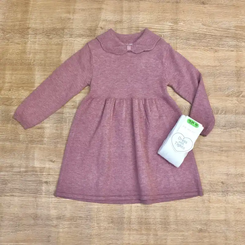 Vestido de mangas largas color violeta